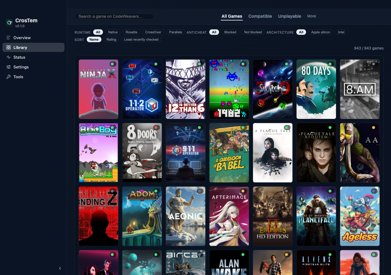 Your library in the dashboard window — every capsule wears its verdict